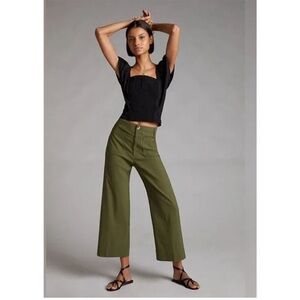 Maeve Forest Green Wide Leg Pants